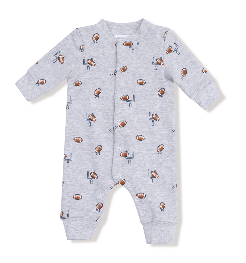 Angel Dear French Terry Romper in Football Field Goal