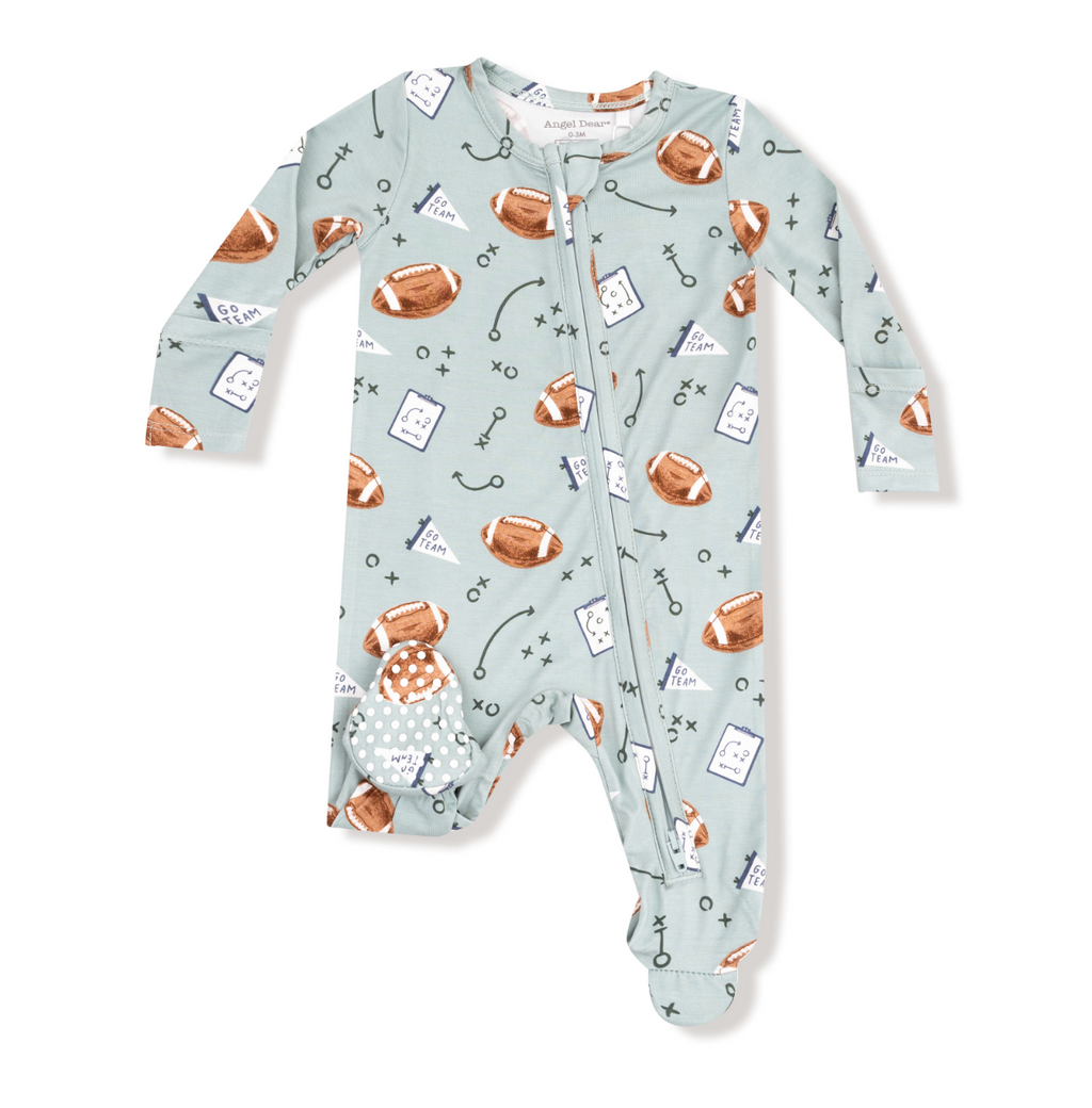 Angel Dear 2 Way Zipper Footie in Touchdown Time