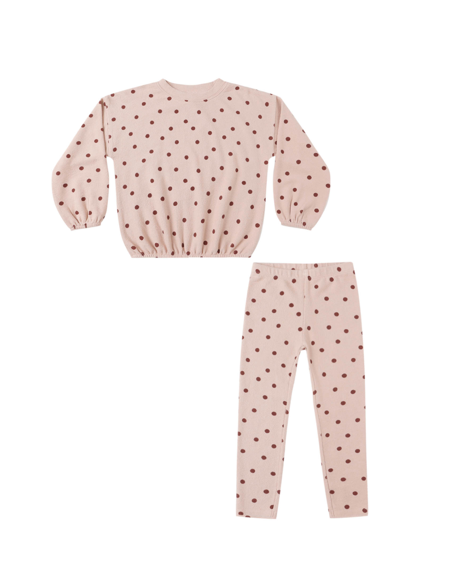 Rylee + Cru Spongey Knit Set in Polk Dot