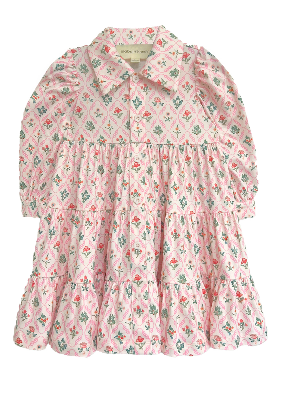 Mabel and Honey Dixie Dress in Pink Floral
