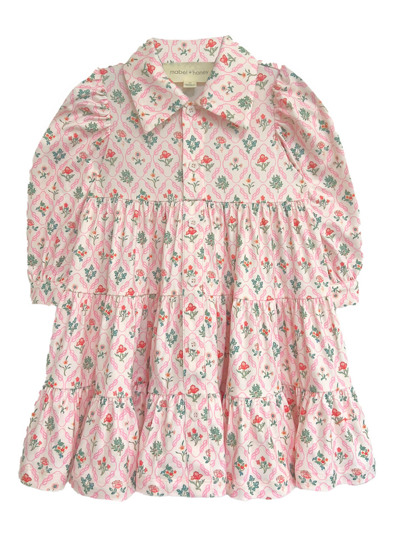 Mabel and Honey Dixie Dress in Pink Floral