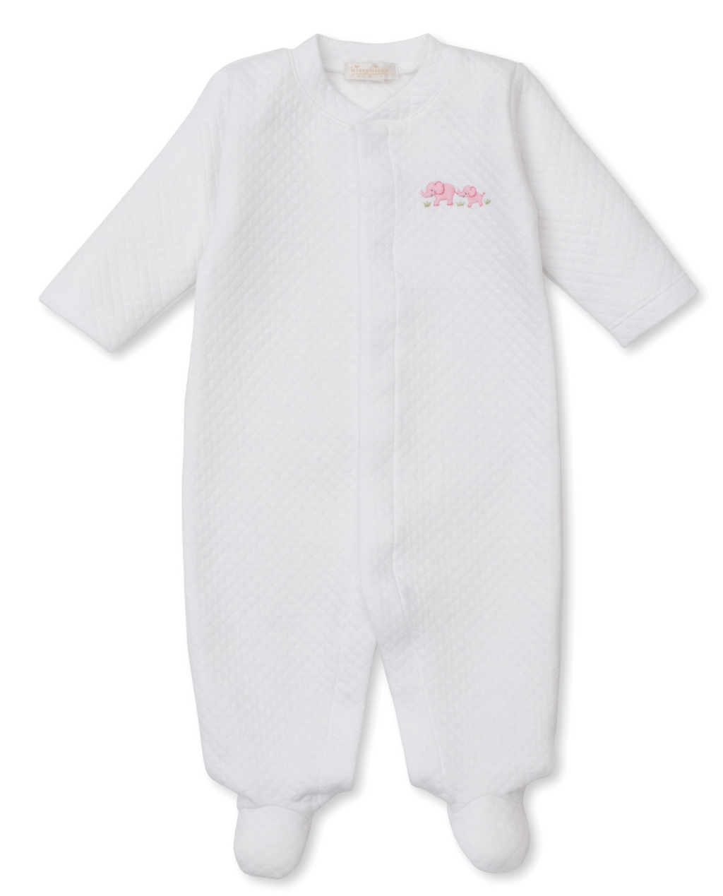 Kissy Kissy Jacquard Footie in Pink Premier Elephant Esprit