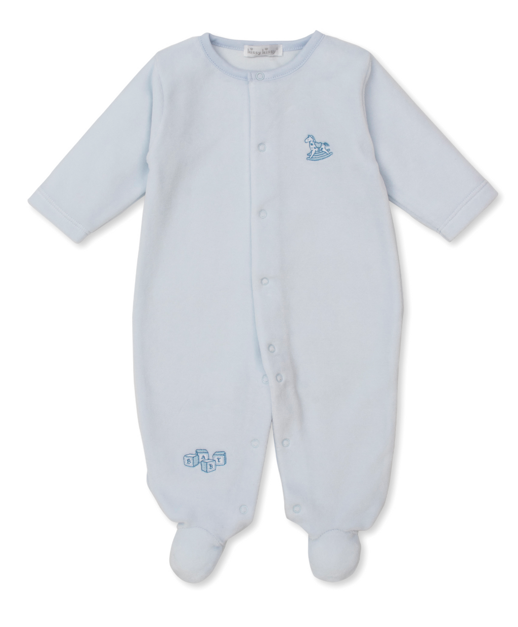 Kissy Kissy Velour Footie in Blue Vintage Toy Treasures