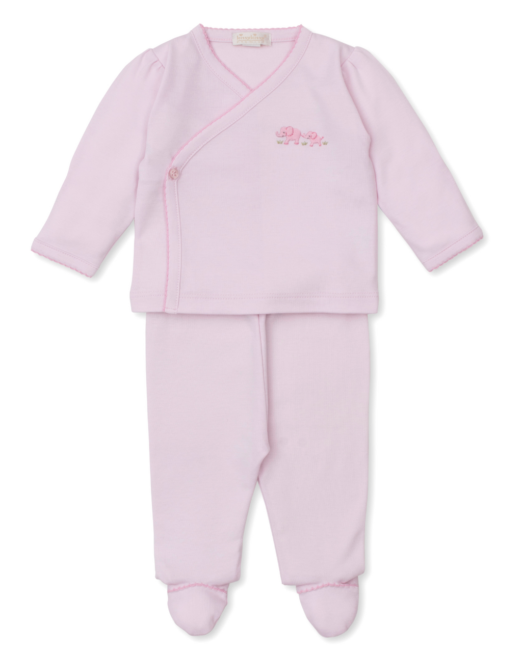 Kissy Kissy Footed Pant Set in Pink Premier Elephant Esprit