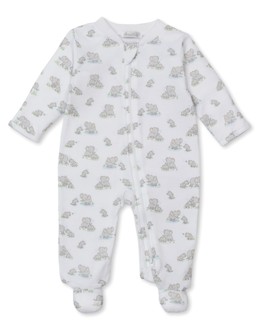 Kissy Kissy Zip Footie in Elephant Esprit