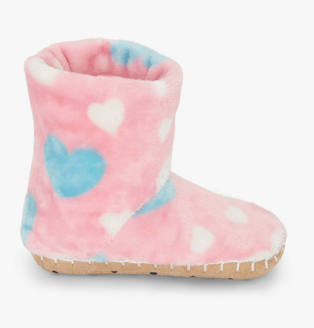 Hatley Fleece Slippers in Big Hearts