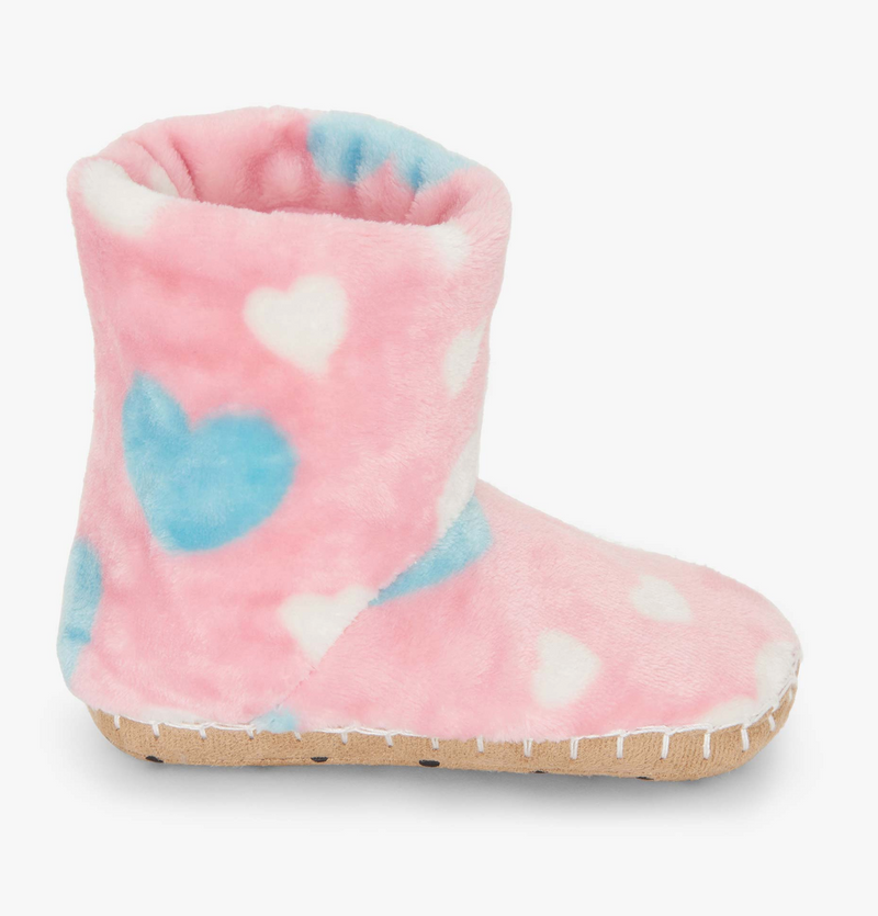 Hatley Fleece Slippers in Big Hearts