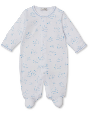 Kissy Kissy Snap Footie in Blue Cheerful Good Night