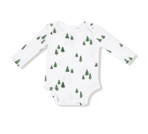 Angel Dear Waffle Lap Shoulder Bodysuit in Tiny Forest