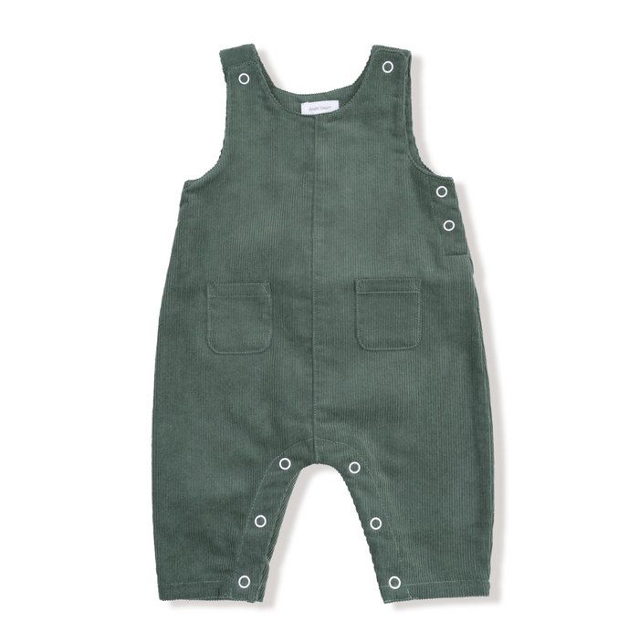 Angel Dear Corduroy Overalls in Dark Ivy