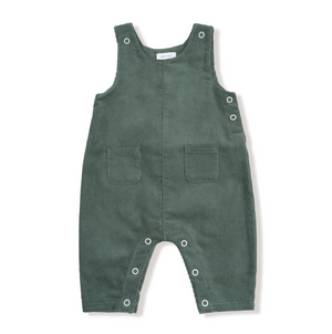 Angel Dear Corduroy Overalls in Dark Ivy