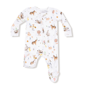 Angel Dear 2 Way Zipper Footie in Farm Sounds