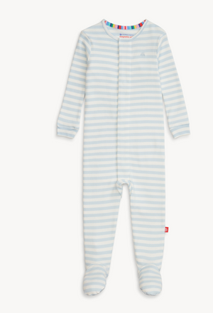 Magnetic Me Organic Cotton Footie in Blue Stripe