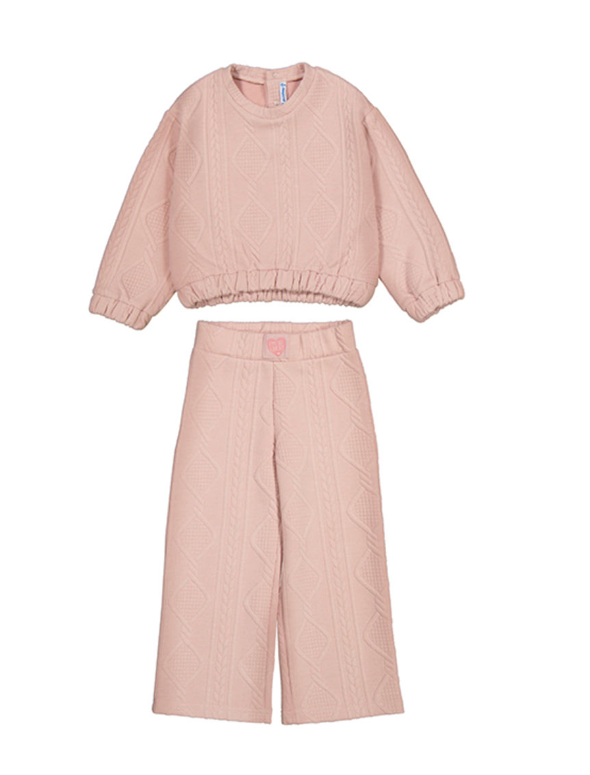 Mayoral Quilted Track Suit in Blush Pink