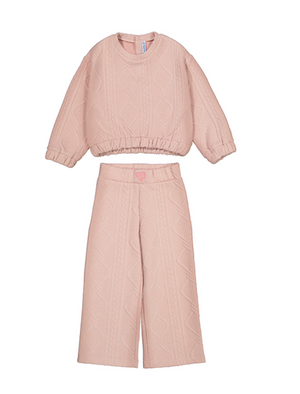 Mayoral Quilted Track Suit in Blush Pink