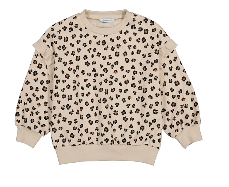 Mayoral Ruffle Sweatshirt in Cheetah