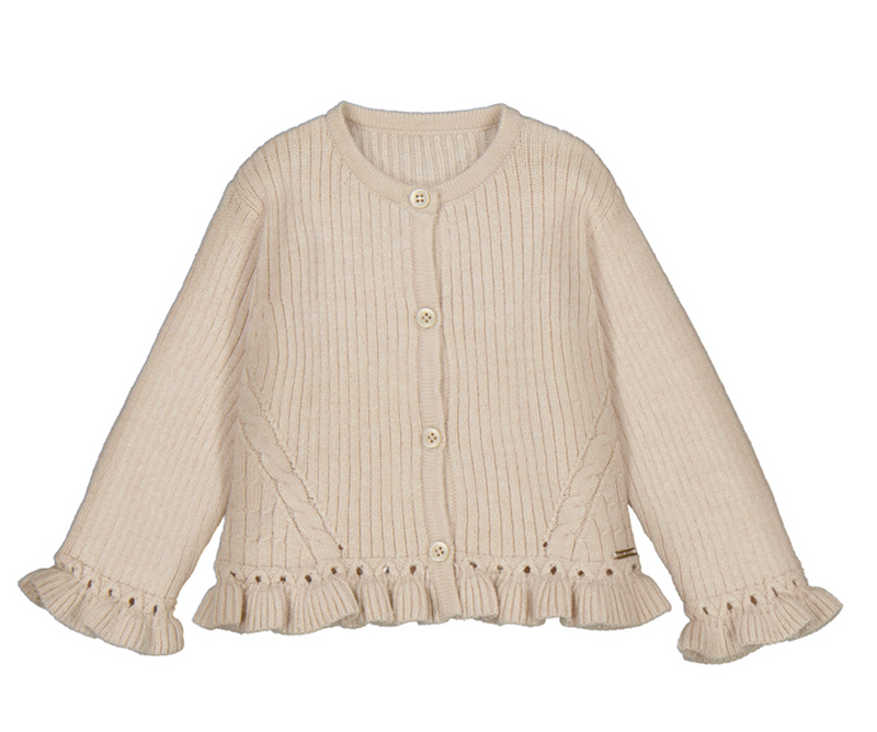 Mayoral Mixed Stitch Cardigan in Tapioca