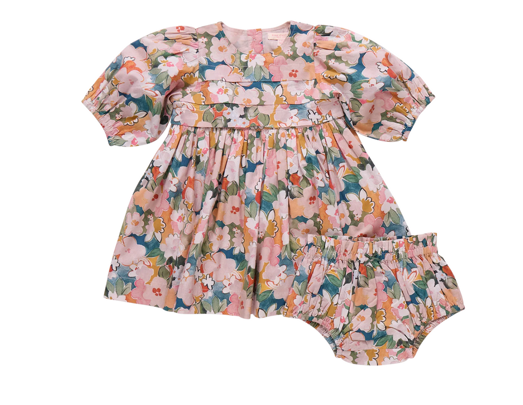 Pink Chicken Baby Evelyn Dress in Watercolor Floral