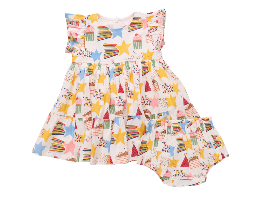 Pink Chicken Baby Jennifer Dress in Birthday Star