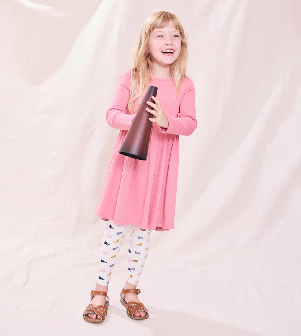 Pink Chicken Sunny Rib Dress in Dark Pink