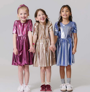 Pink Chicken Laurie Dress in Champagne Lamé