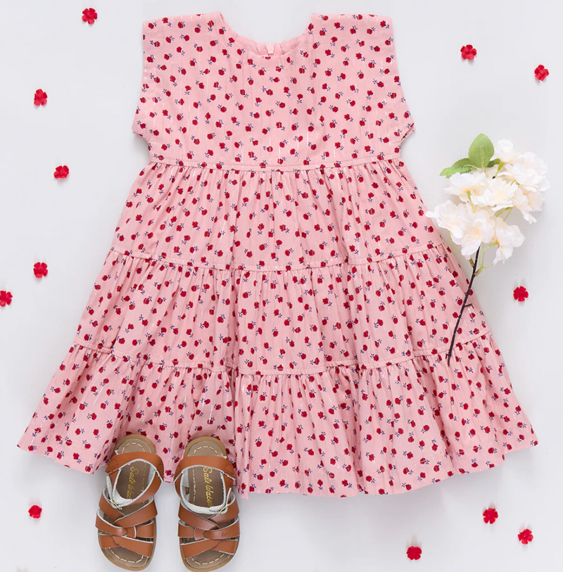 Pink Chicken Peachy Dress in Pink Tiny Roses