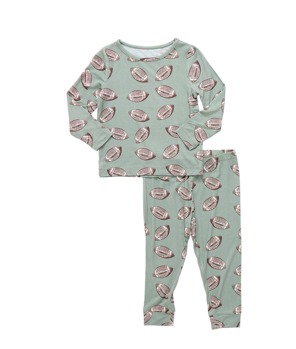 Pink Chicken Pajama Set in Flying Footballs