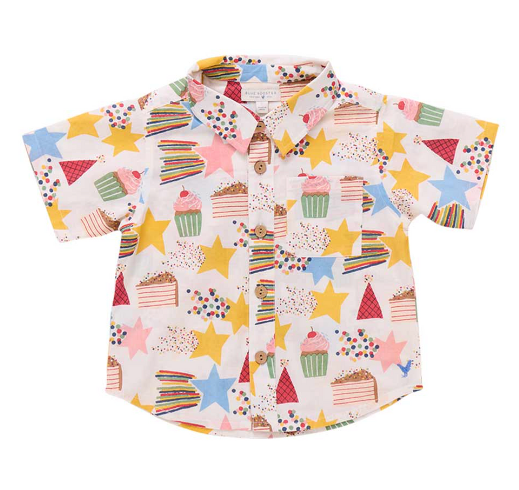 Pink Chicken Baby Boy's Jack Shirt in Birthday Star
