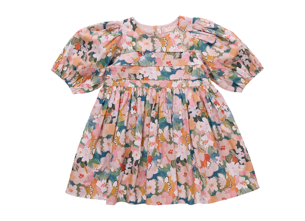 Pink Chicken Evelyn Dress in Watercolor Floral
