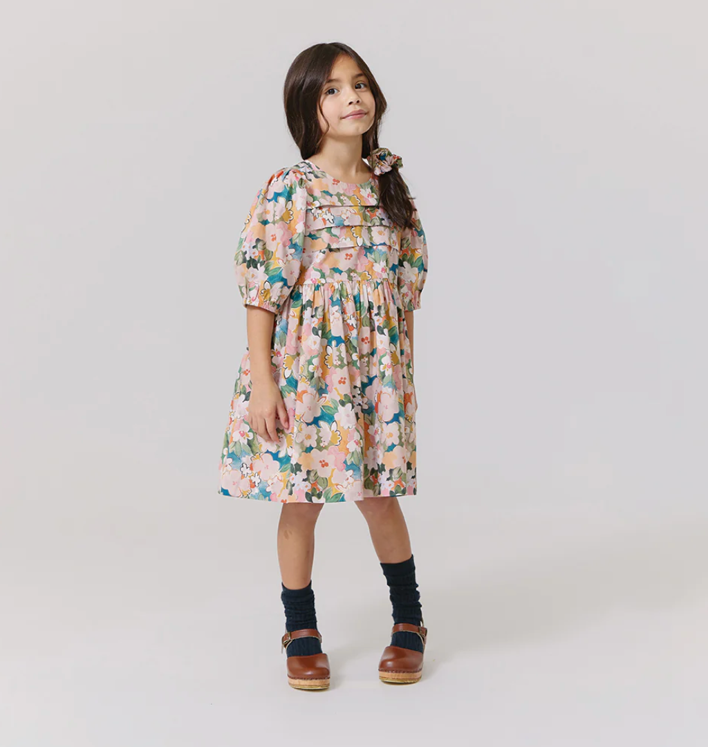 Pink Chicken Evelyn Dress in Watercolor Floral