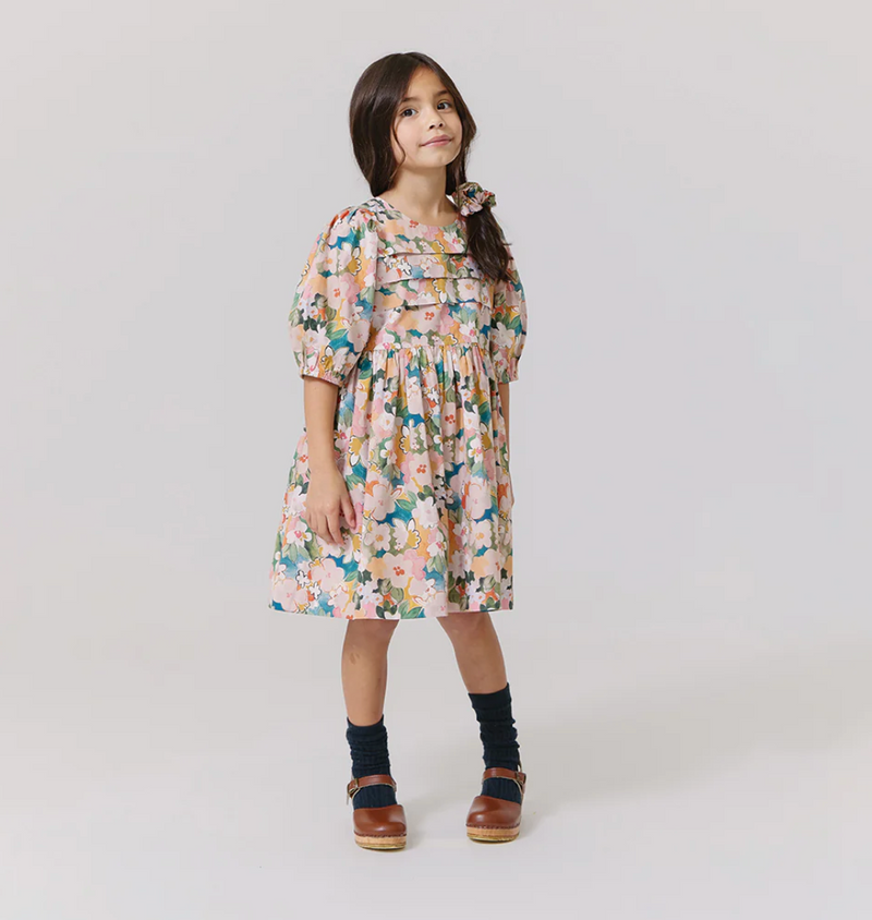 Pink Chicken Evelyn Dress in Watercolor Floral