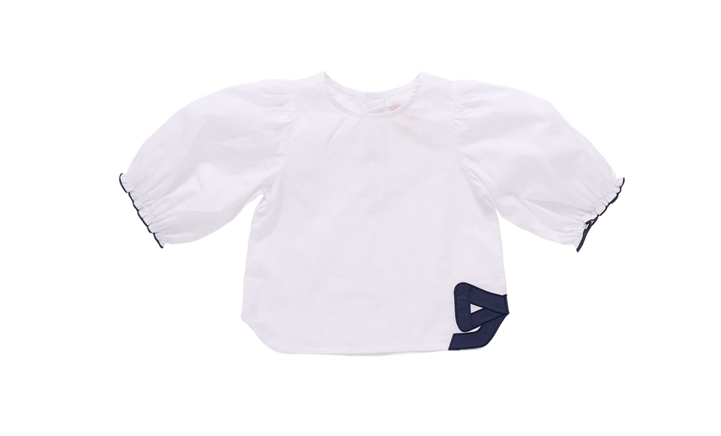 Pink Chicken Dana Bow Top in White