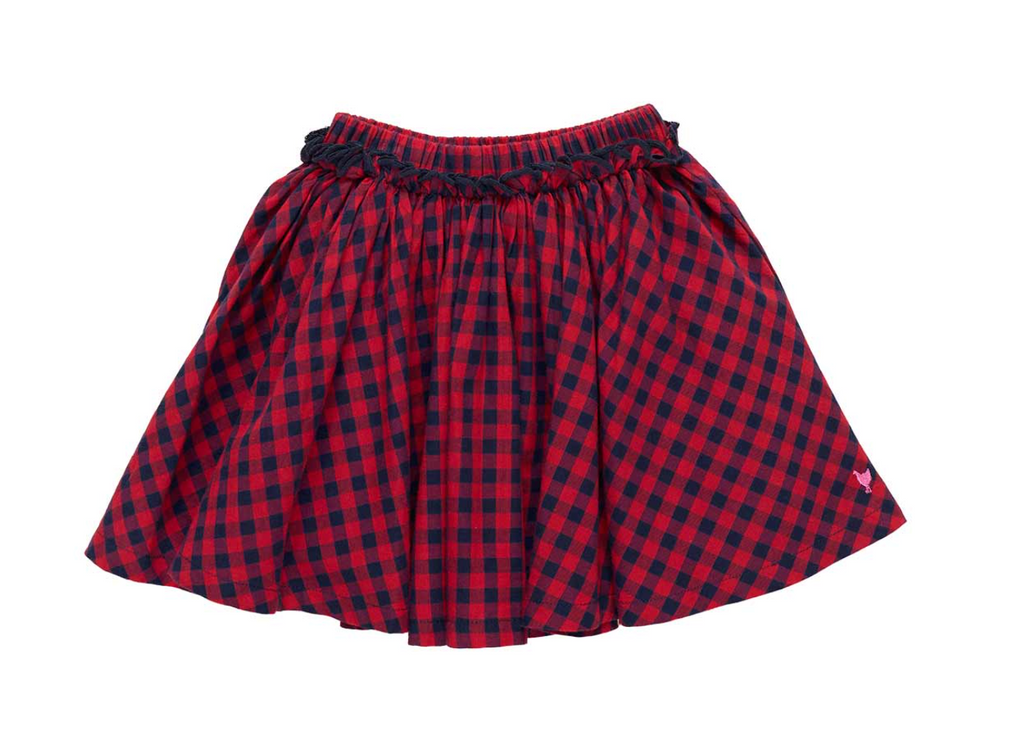 Pink Chicken Gianna Skirt in Blue Check