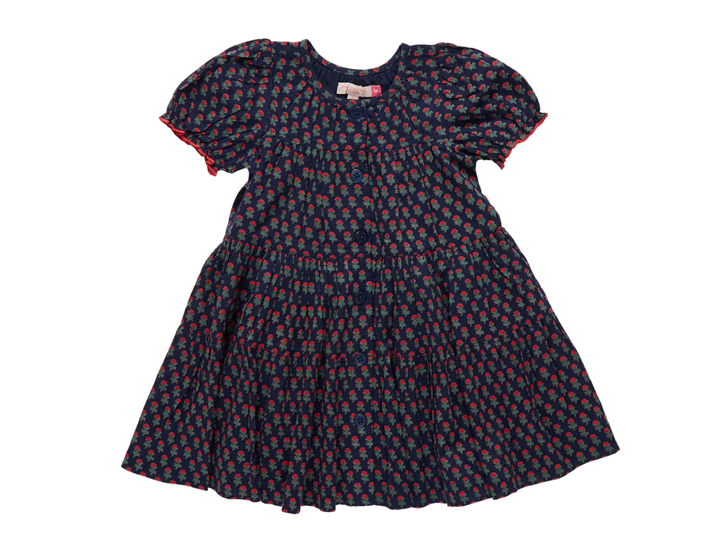 Pink Chicken Elizabeth Dress in Navy Carnation