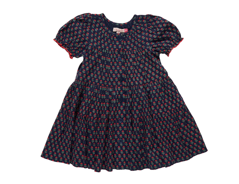 Pink Chicken Elizabeth Dress in Navy Carnation