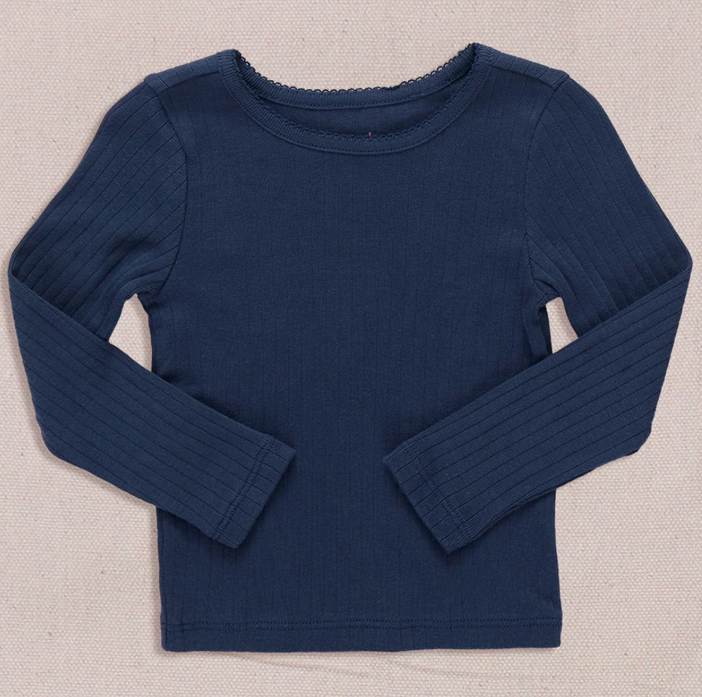 Pink Chicken Coop Seesaw Rib Tee Shirt in Navy