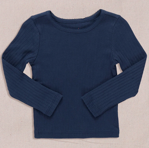 Pink Chicken Coop Seesaw Rib Tee Shirt in Navy