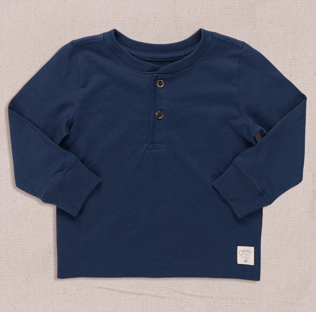 Pink Chicken Boy's Scout Henley in Navy