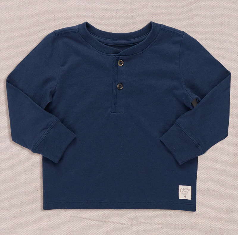 Pink Chicken Boy's Scout Henley in Navy