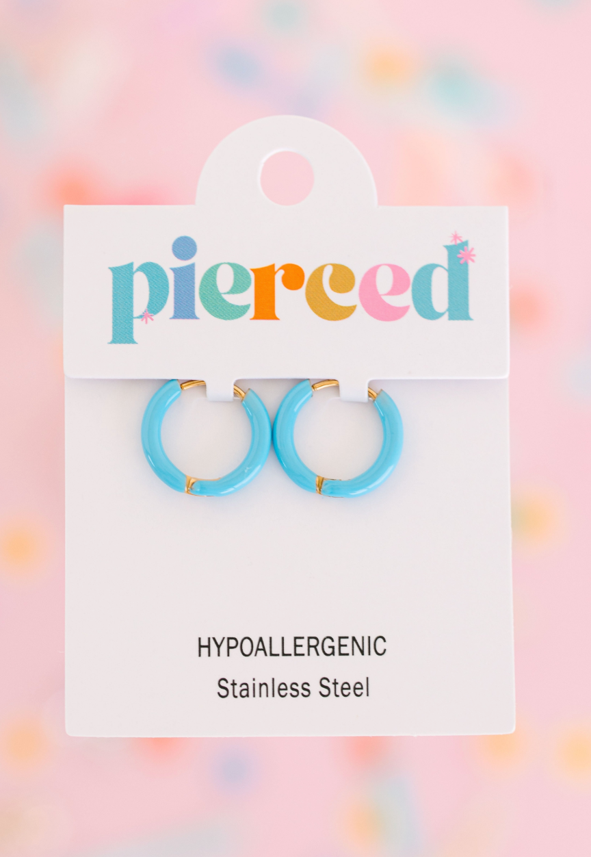 Pierced Co Huggie Earrings-Multiple Colors!