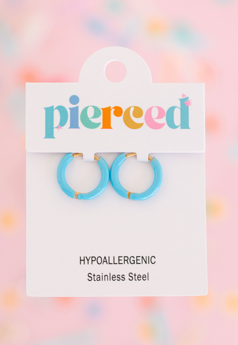 Pierced Co Huggie Earrings-Multiple Colors!