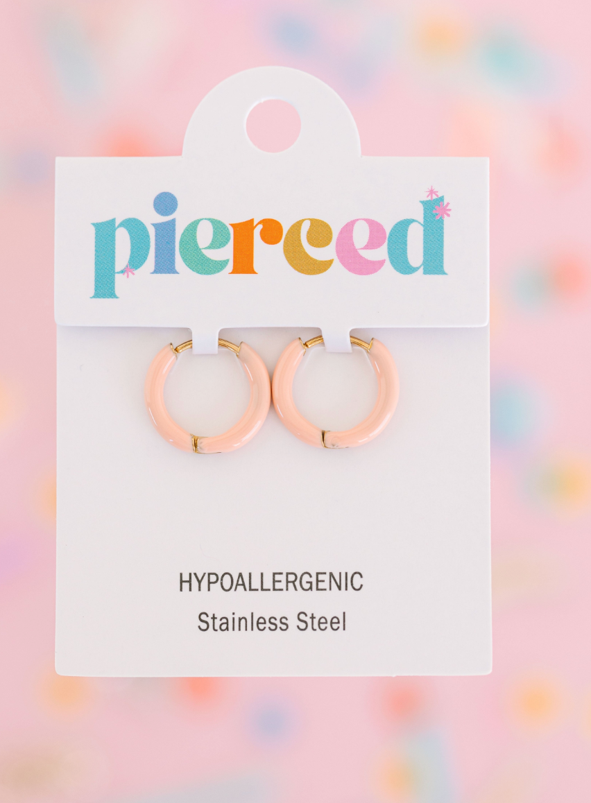 Pierced Co Huggie Earrings-Multiple Colors!
