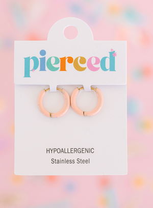 Pierced Co Huggie Earrings-Multiple Colors!