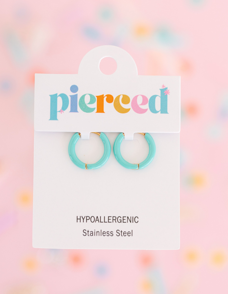 Pierced Co Huggie Earrings-Multiple Colors!