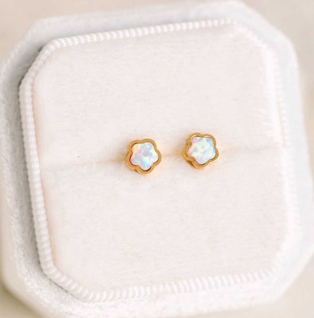 Pierced Co Earrings in Flower Opal