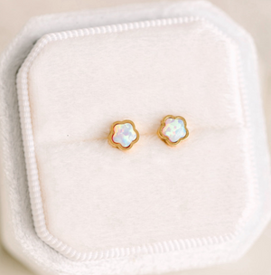 Pierced Co Earrings in Flower Opal