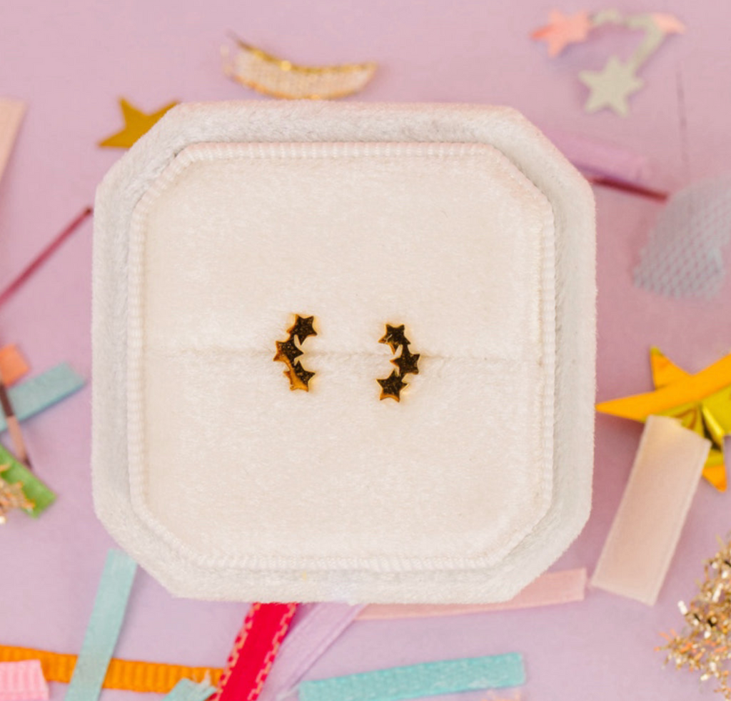 Pierced Co Earrings in Triple Star