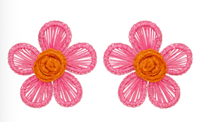 Victoria Dunn Iraca Palm Periwinkle Earrings - Multiple Colors!