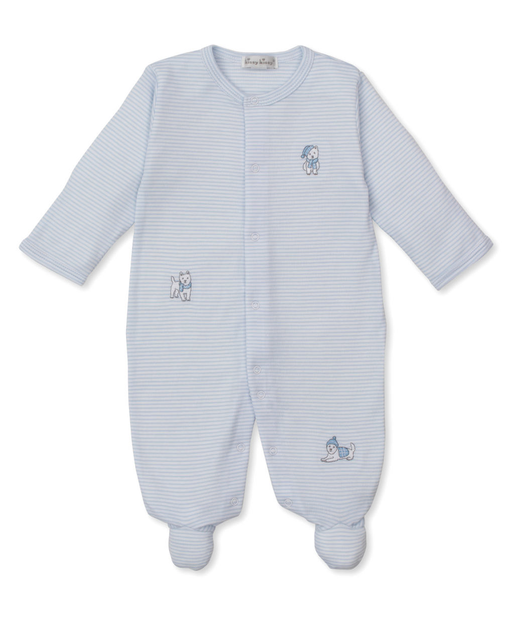 Kissy Kissy Snap Footie in Blue Pack of Pups