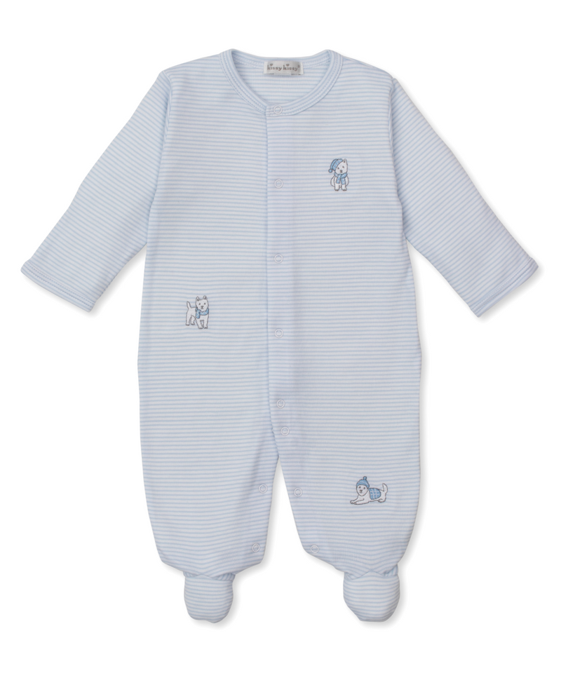 Kissy Kissy Snap Footie in Blue Pack of Pups